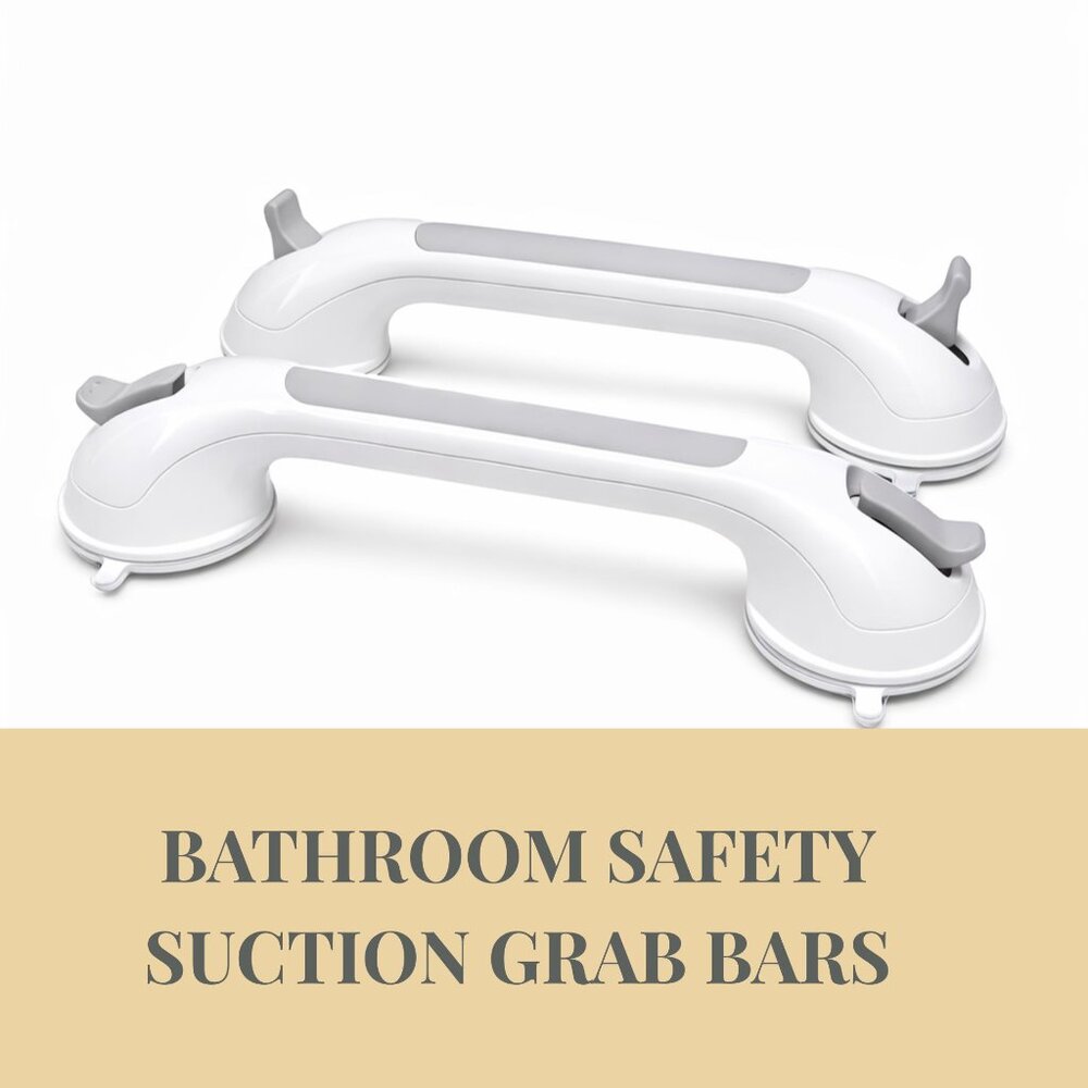 Bathroom Safety Suction Grab Bars Set of 2 Non-Slip Shower Tub Assist Handle